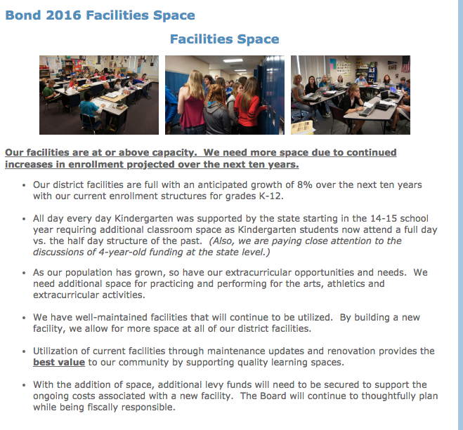 2016 Bond Facilities space