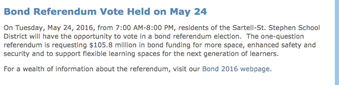 2016 Bond School Board May 24 blurb